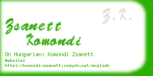 zsanett komondi business card